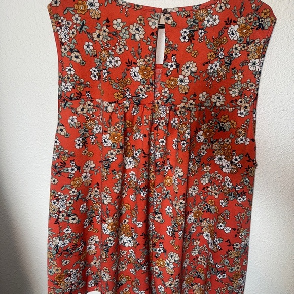 Massini Orange Pleated Blouse - Picture 3 of 3